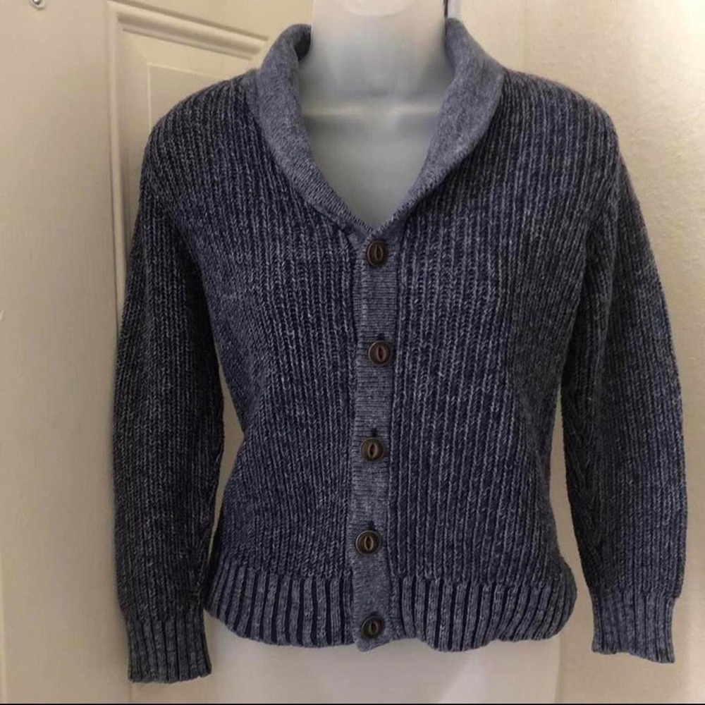 Y2K Preppy Vintage Cable Knit Fisherman shawl V-neck sweater cardigan old money